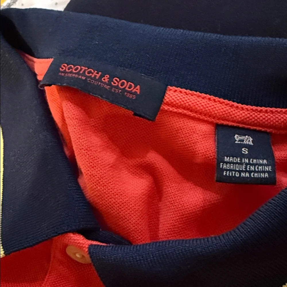 NWOT Scotch & Soda Red & Navy Polo